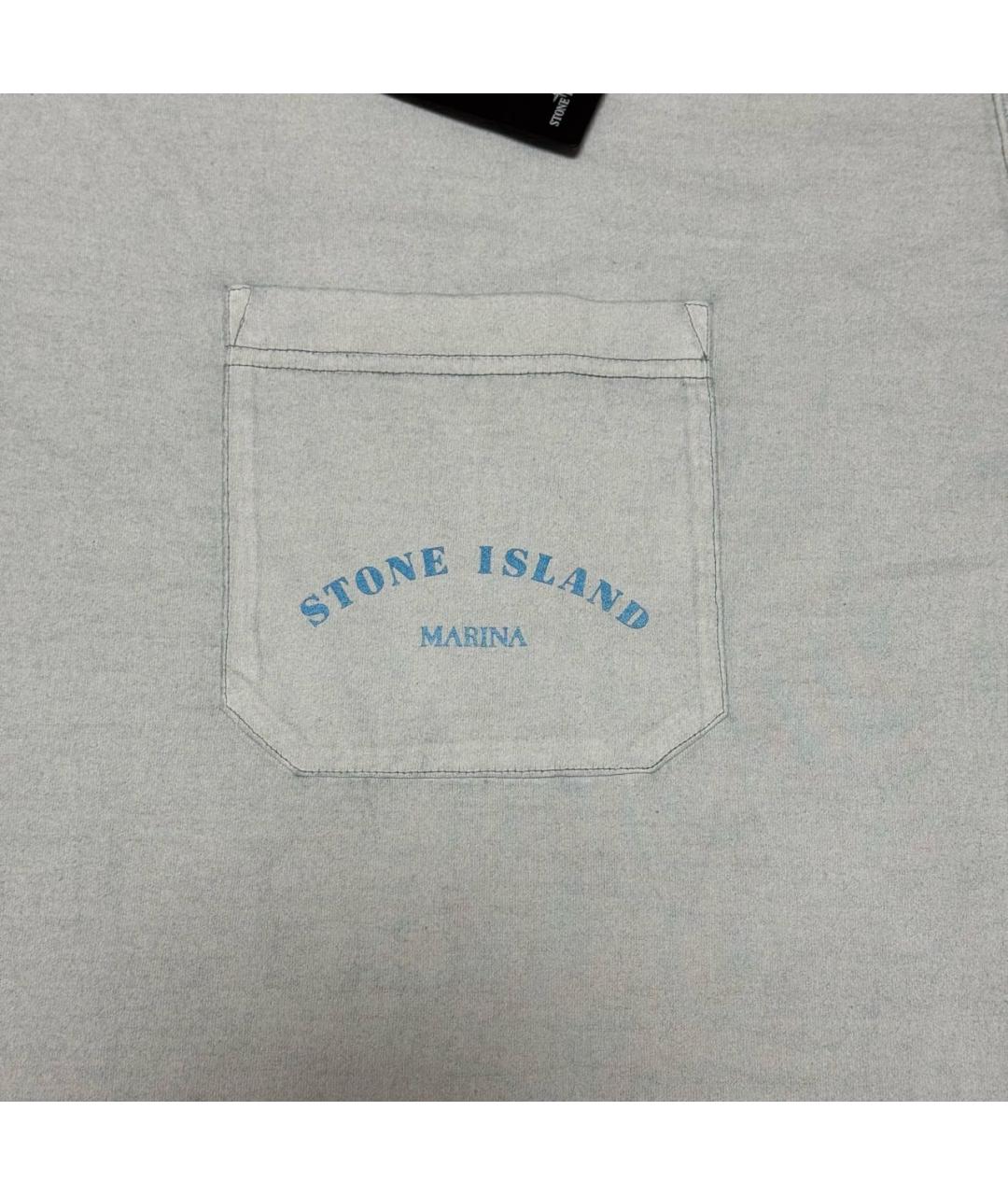 STONE ISLAND Белая хлопковая футболка, фото 2