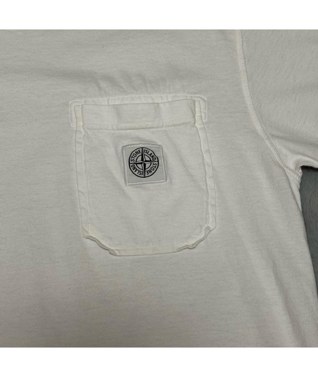 STONE ISLAND Белая хлопковая футболка, фото 2