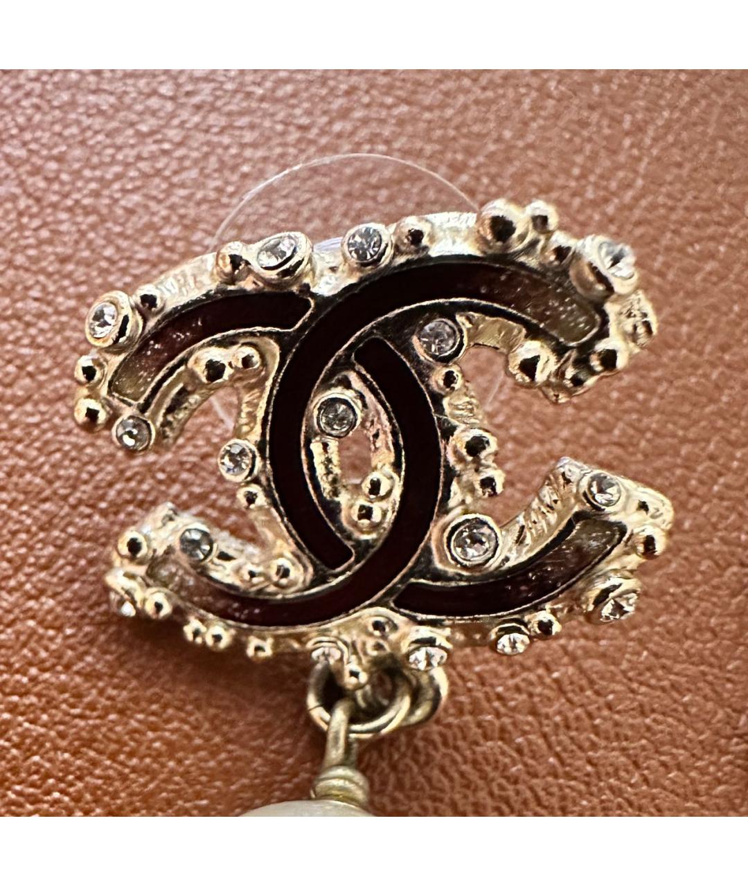 CHANEL Золотые металлические серьги, фото 7