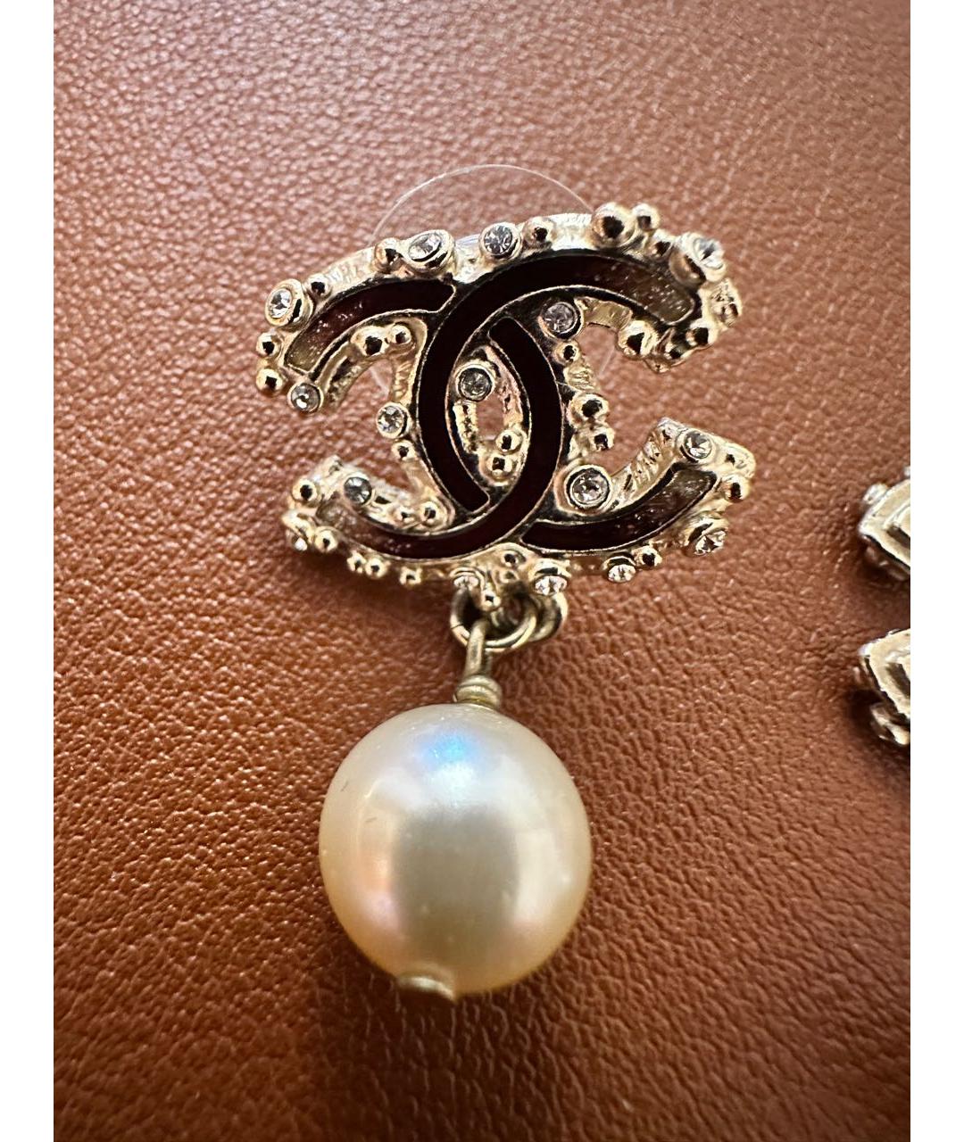 CHANEL Золотые металлические серьги, фото 4