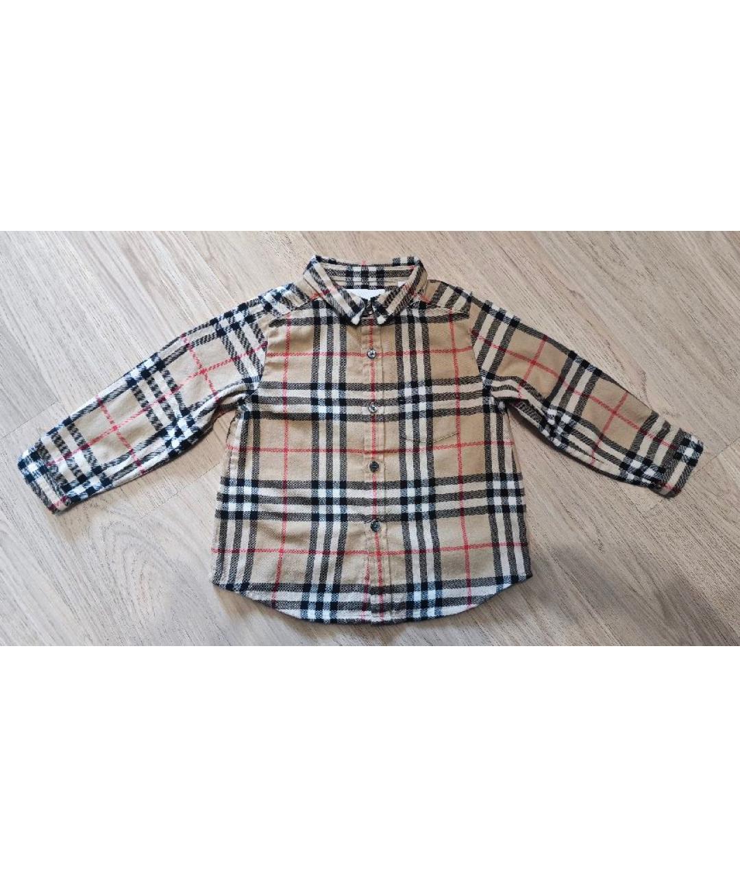 BURBERRY Бежевая хлопковая детская рубашка, фото 5