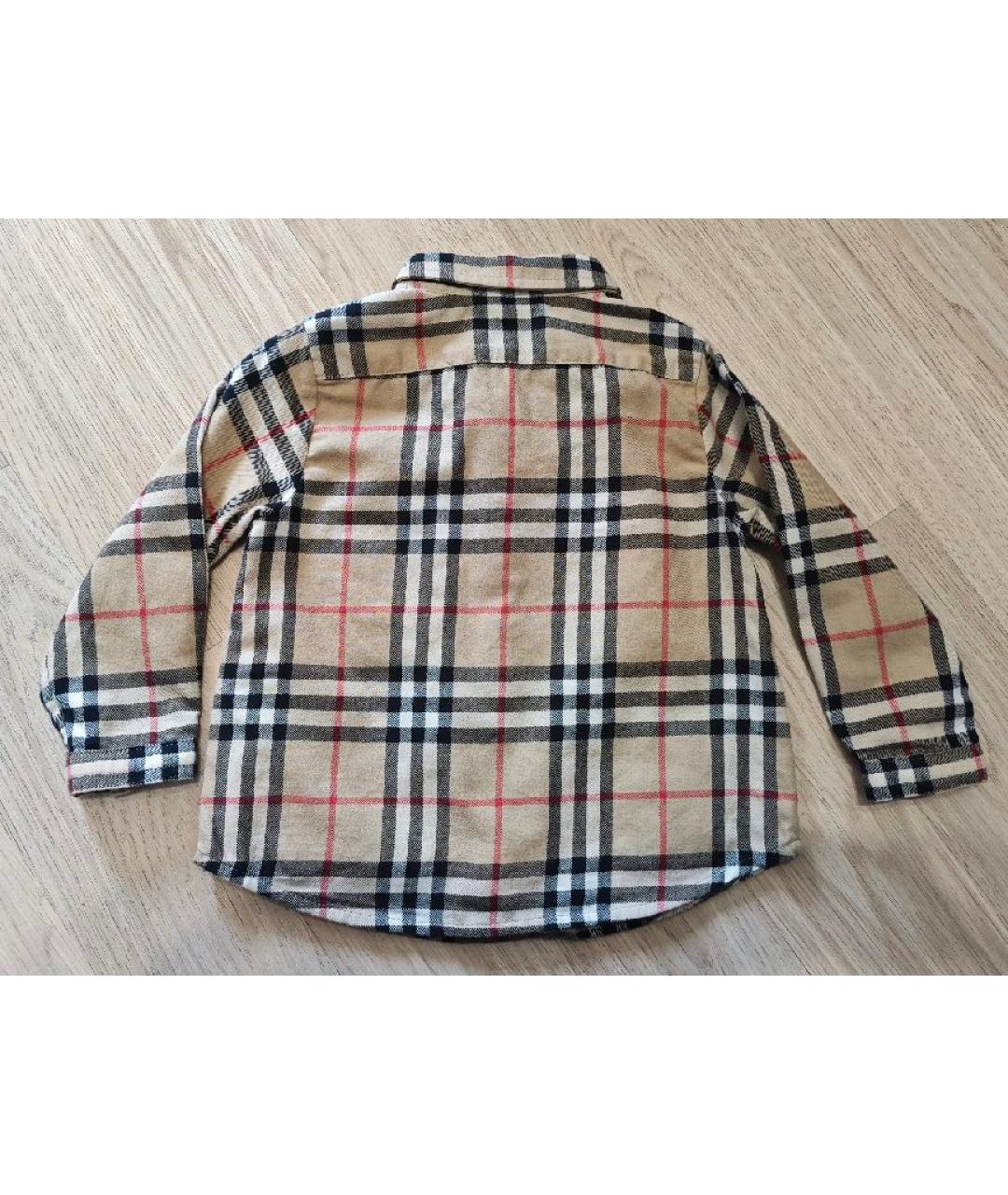BURBERRY Бежевая хлопковая детская рубашка, фото 2