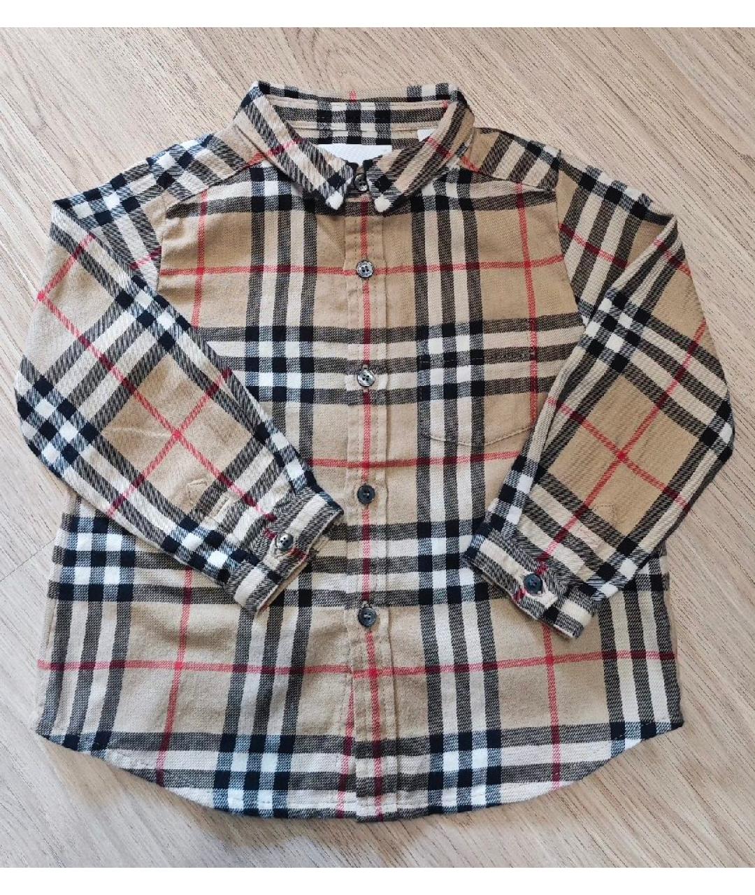 BURBERRY Бежевая хлопковая детская рубашка, фото 8