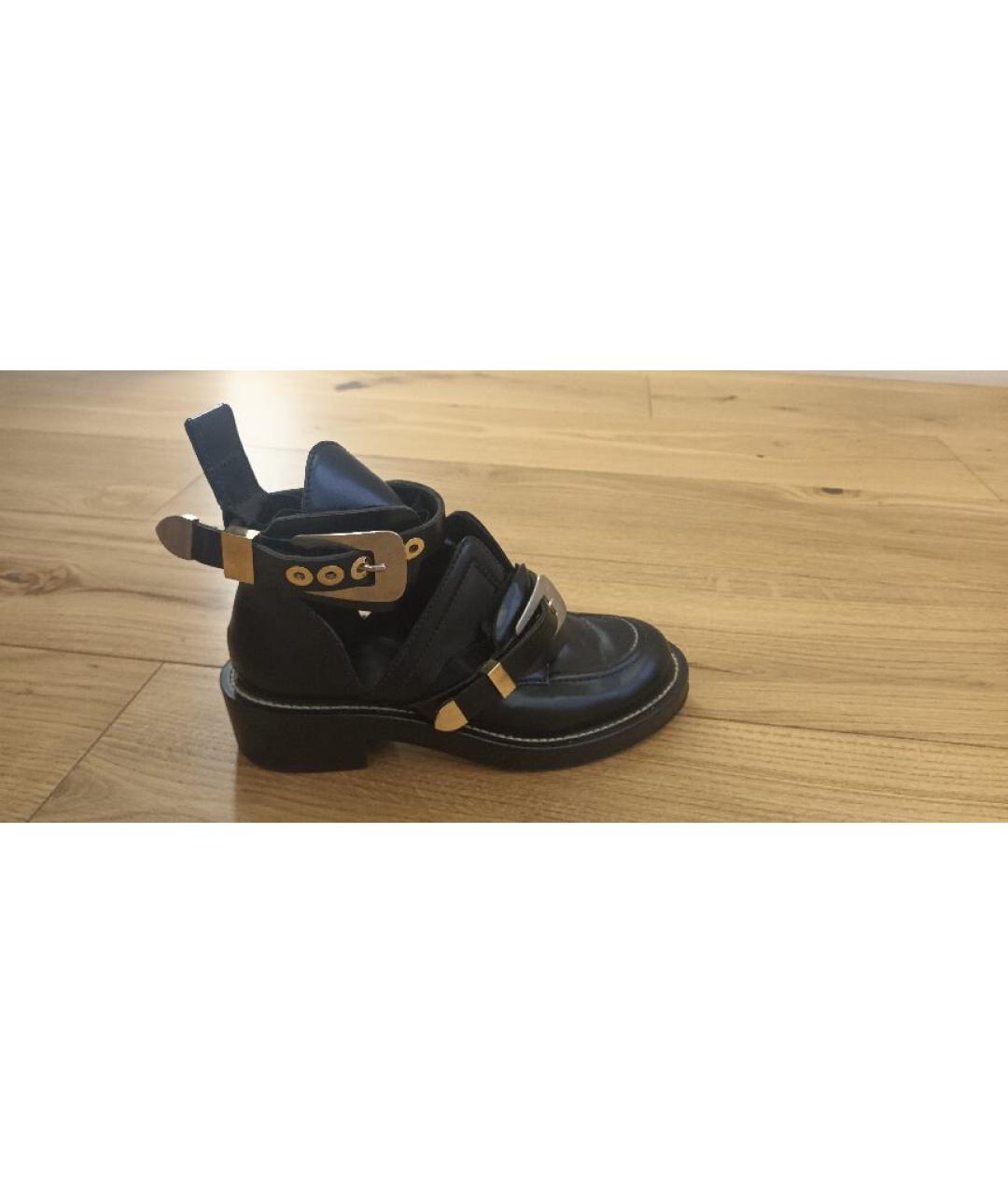 BALENCIAGA Черные кожаные ботинки, фото 5