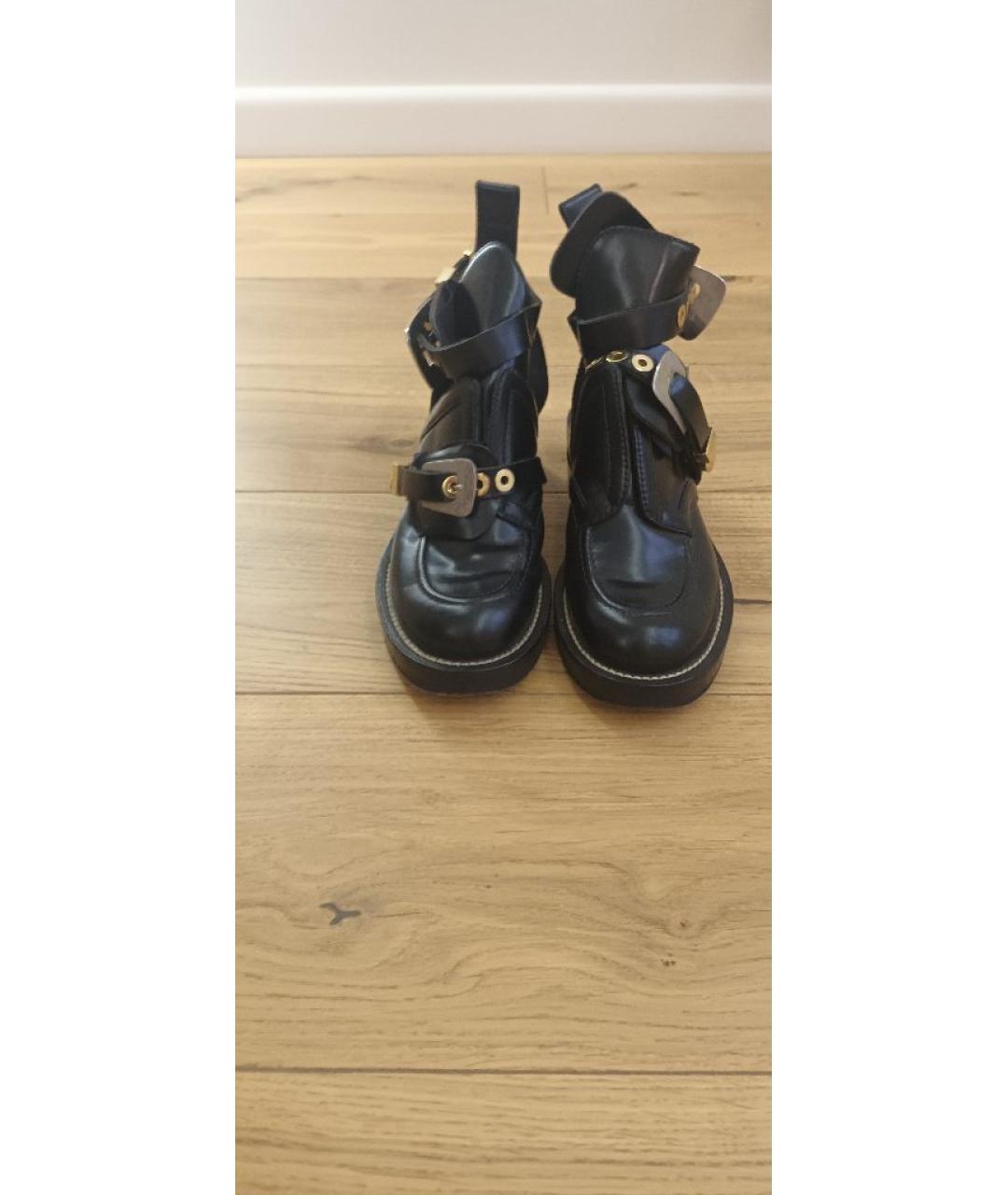 BALENCIAGA Черные кожаные ботинки, фото 2