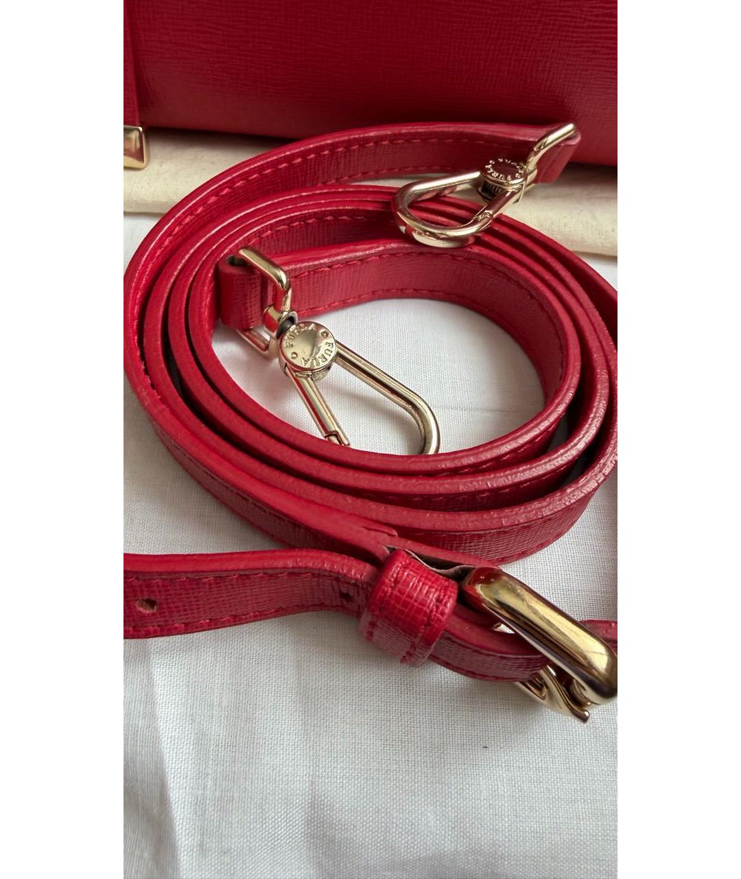 FURLA Красная кожаная сумка с короткими ручками, фото 5
