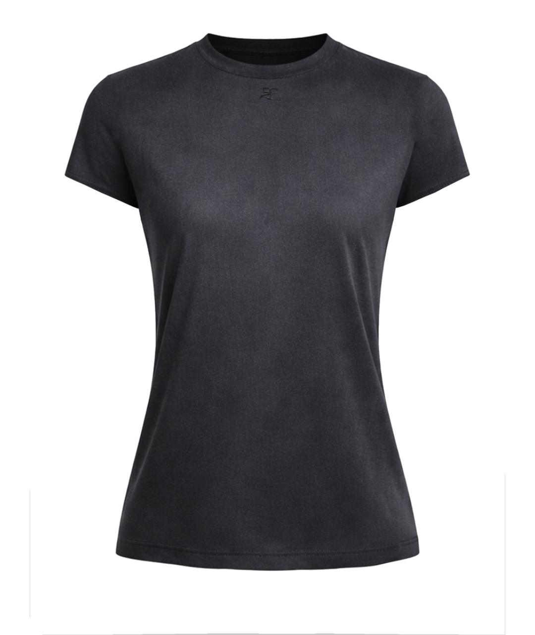 COURREGES Черная хлопковая футболка, фото 1