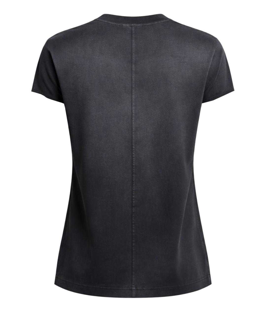 COURREGES Черная хлопковая футболка, фото 2