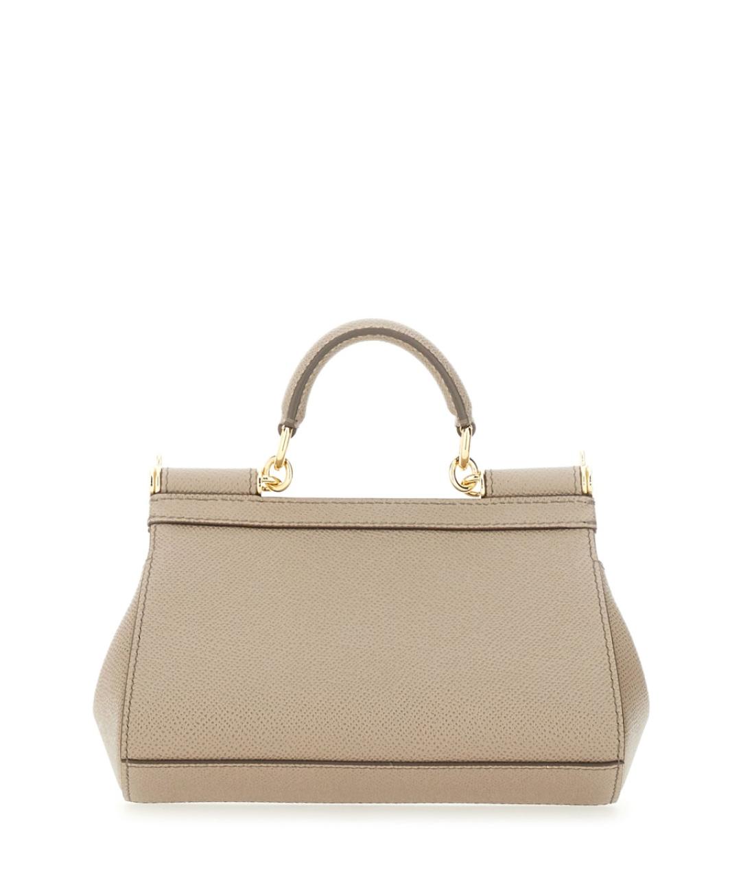 DOLCE&GABBANA Бежевая кожаная сумка тоут, фото 2