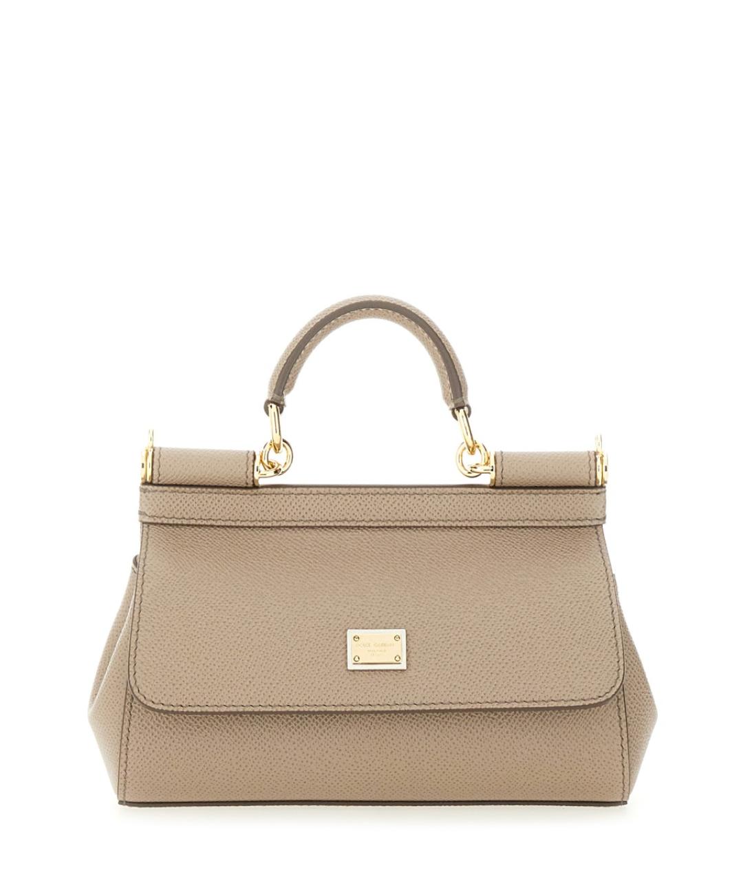 DOLCE&GABBANA Бежевая кожаная сумка тоут, фото 1