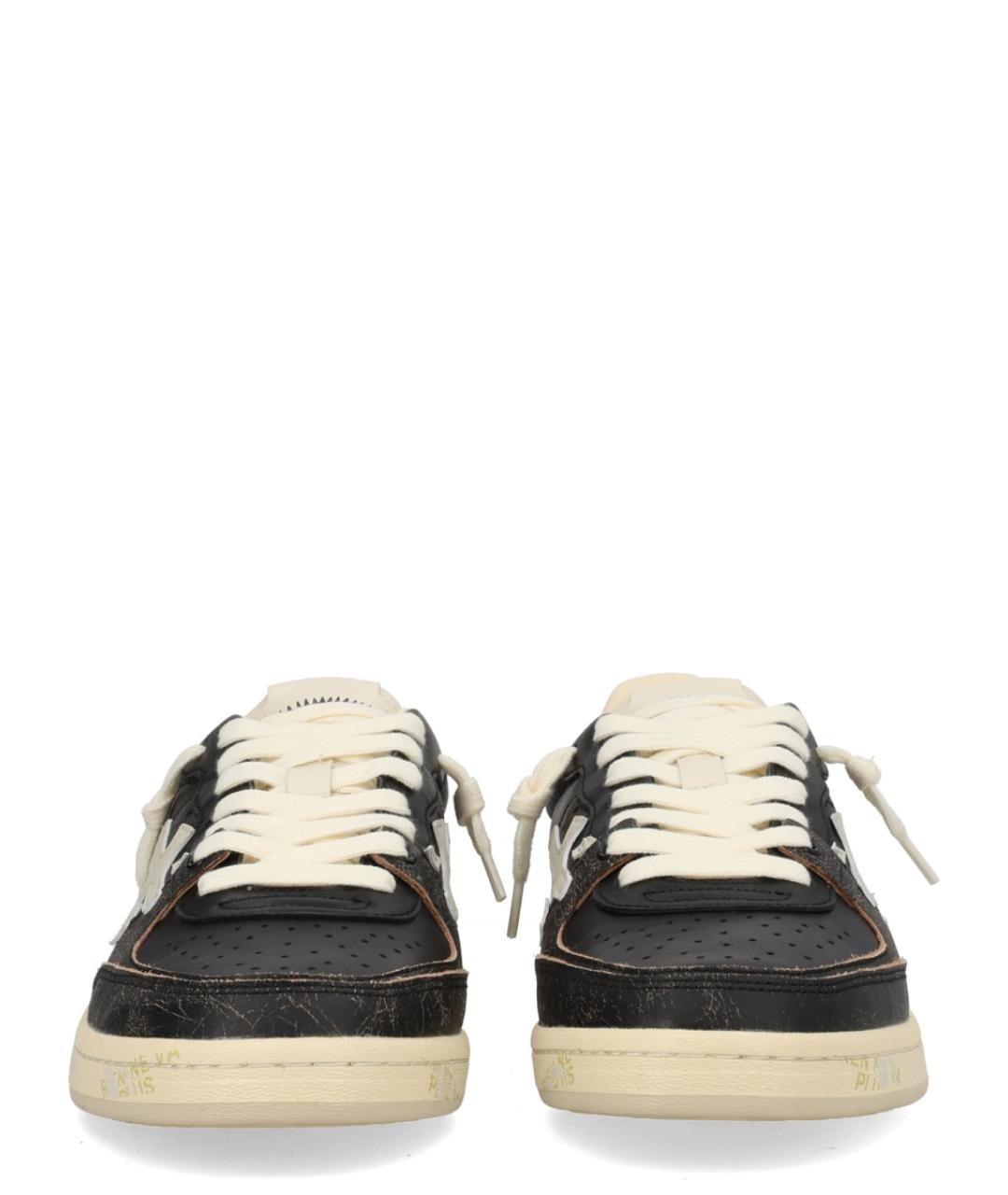 PREMIATA Черные кожаные низкие кроссовки / кеды, фото 3