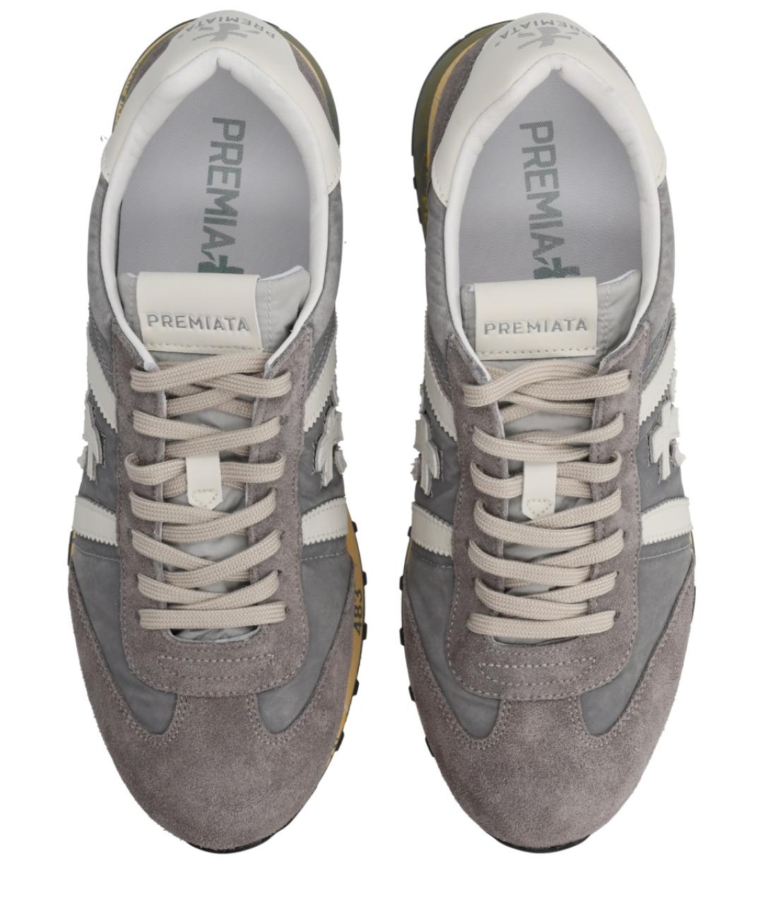 PREMIATA Серые кожаные низкие кроссовки / кеды, фото 5