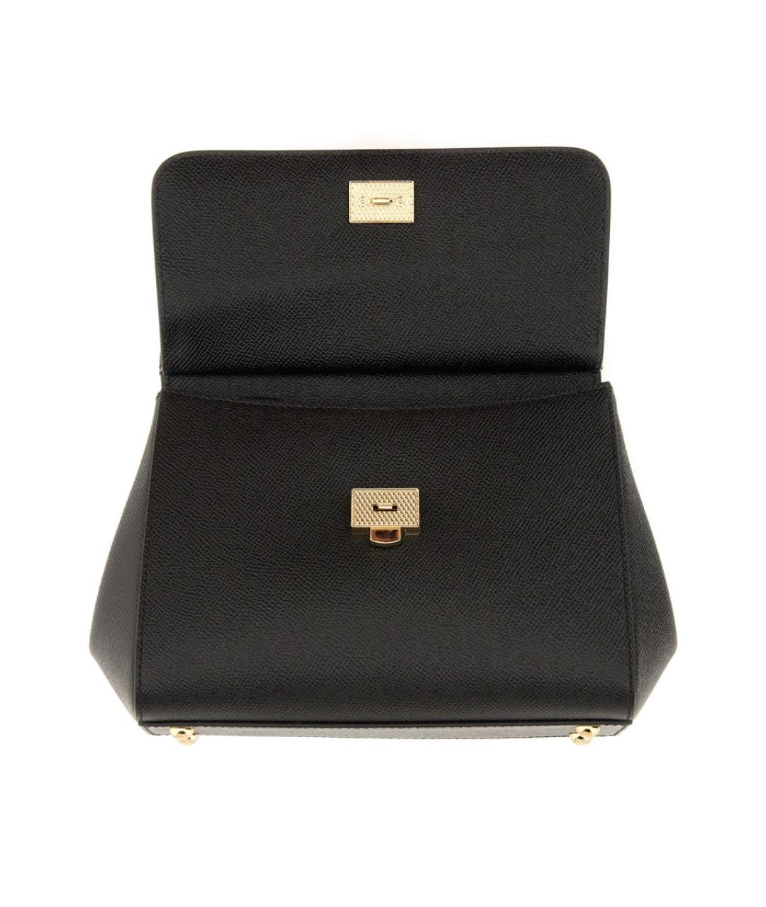 DOLCE&GABBANA Черная кожаная сумка тоут, фото 5