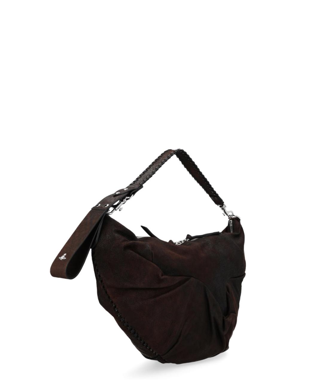 VIVIENNE WESTWOOD Коричневая кожаная сумка через плечо, фото 2