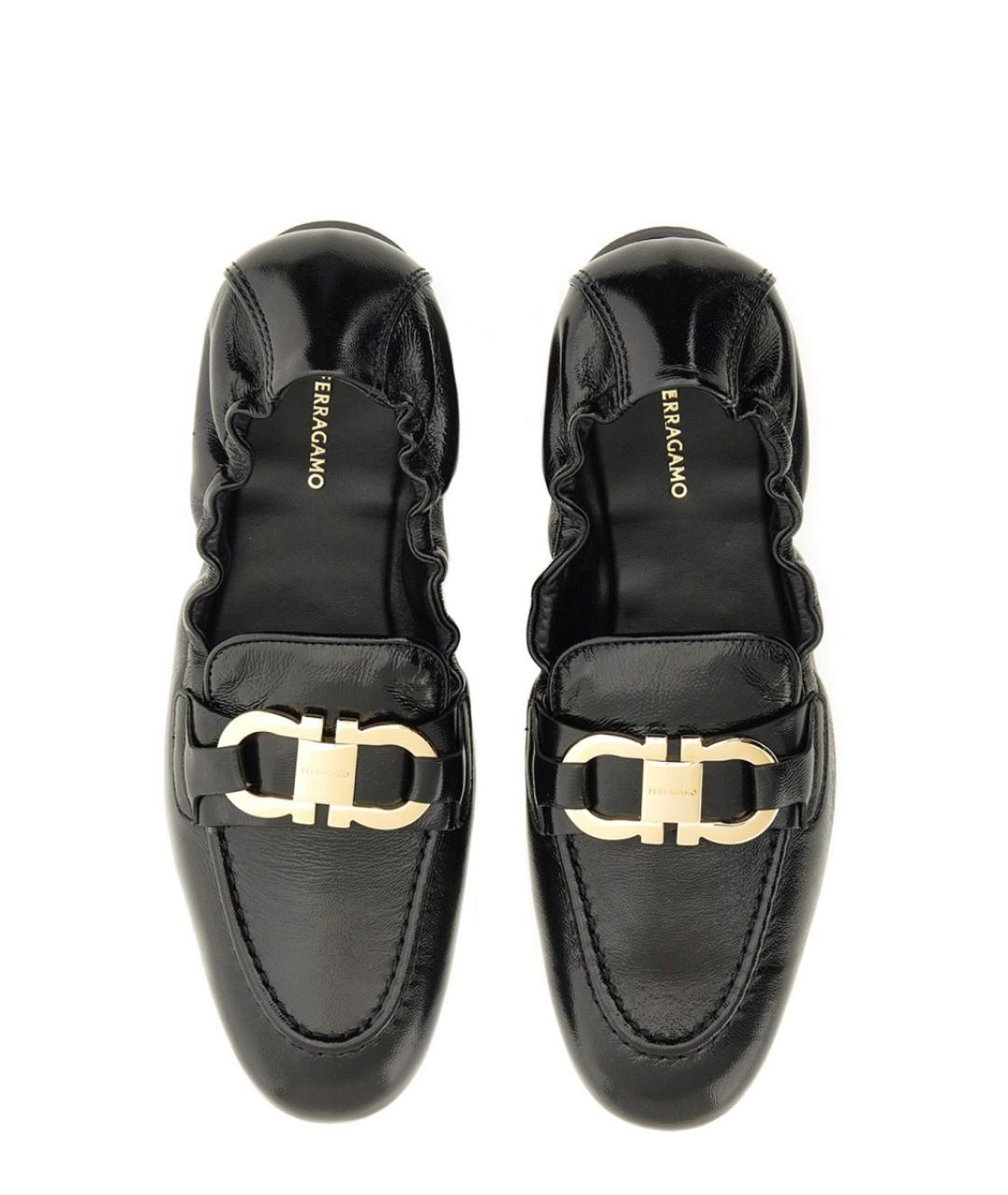 FERRAGAMO Черные кожаные лоферы, фото 5