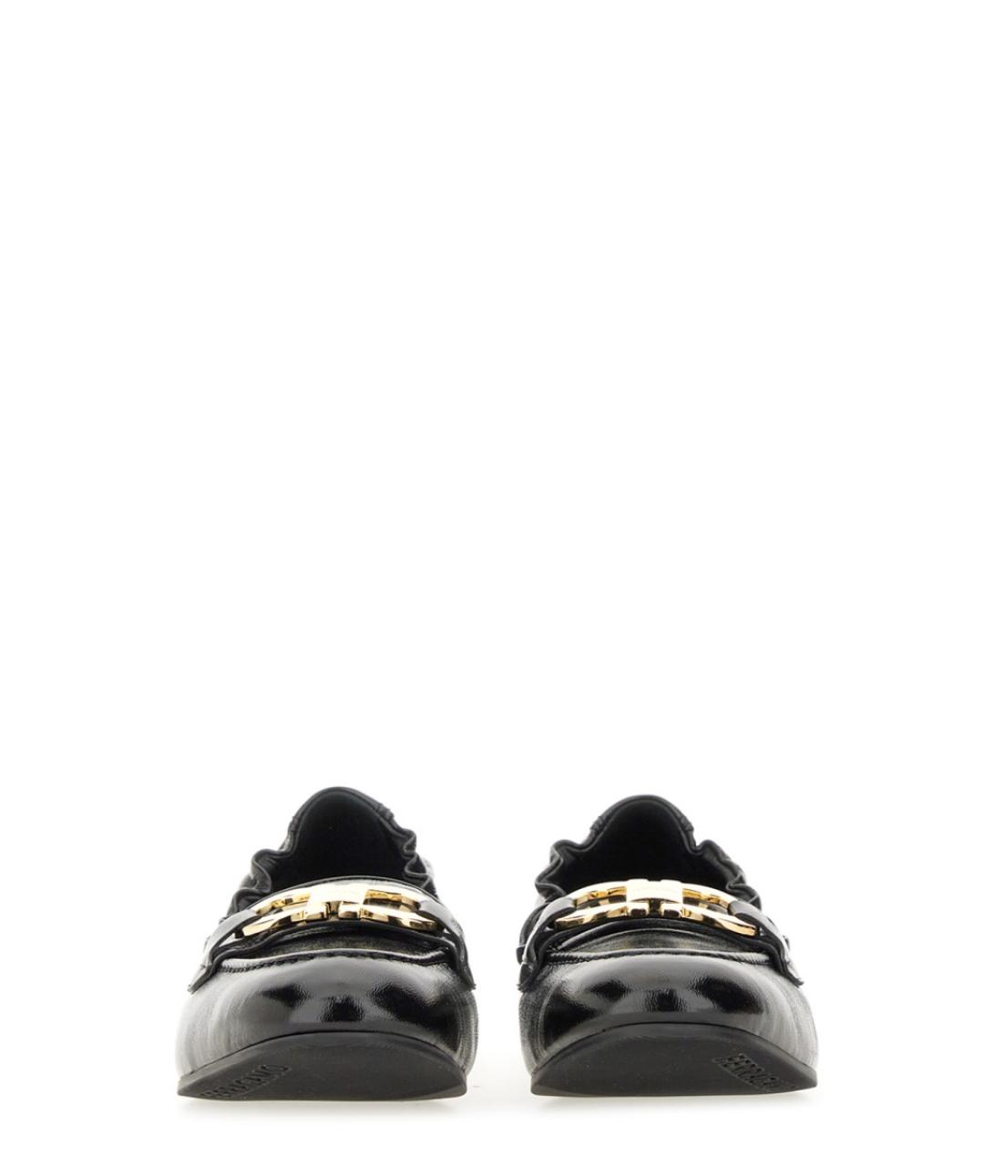 FERRAGAMO Черные кожаные лоферы, фото 4