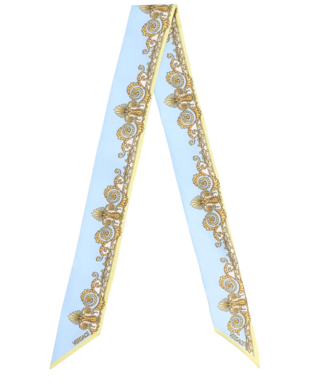VERSACE Синий шелковый платок, фото 2