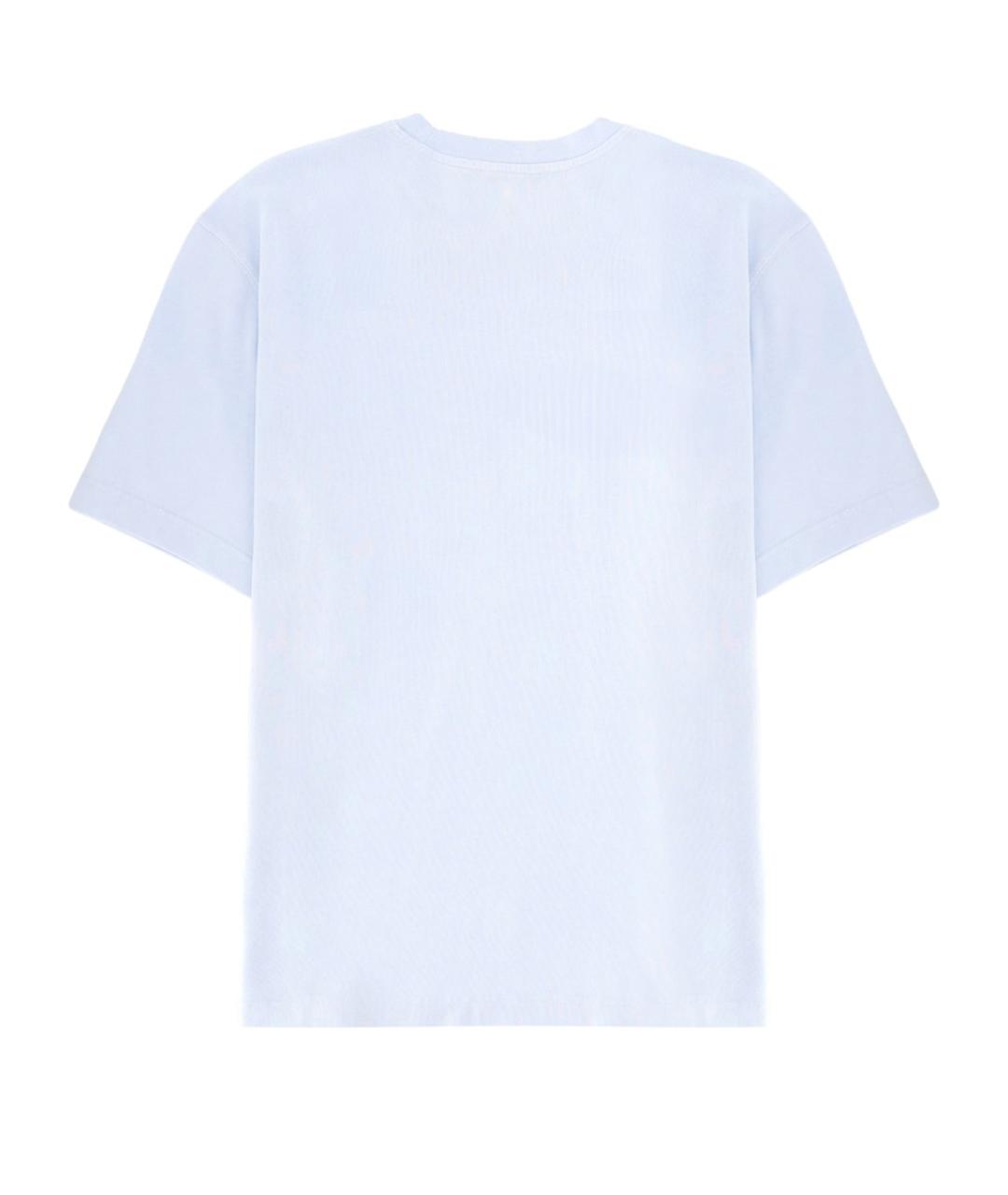 JACQUEMUS Голубая хлопковая футболка, фото 2