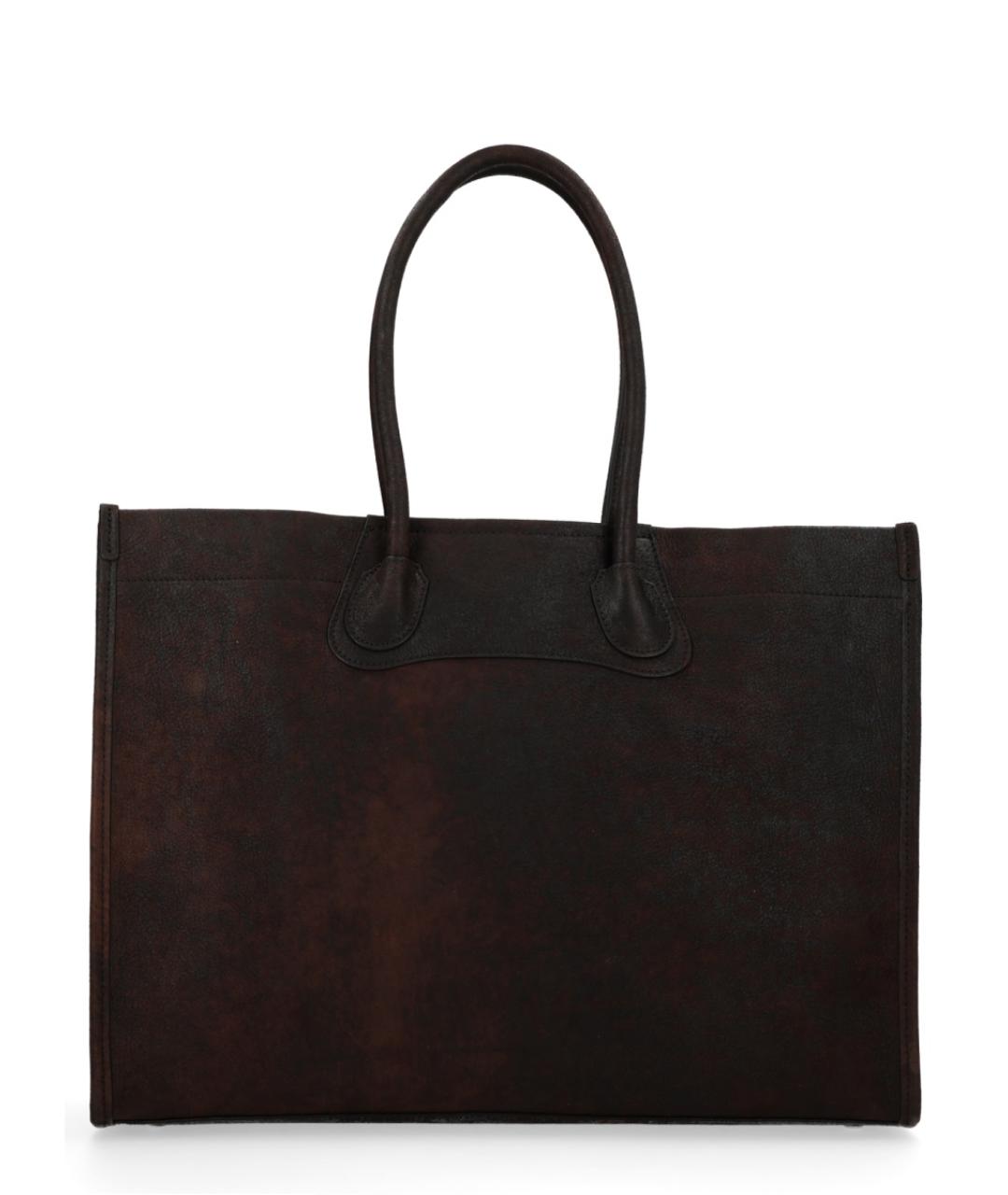 VIVIENNE WESTWOOD Коричневая кожаная сумка тоут, фото 3