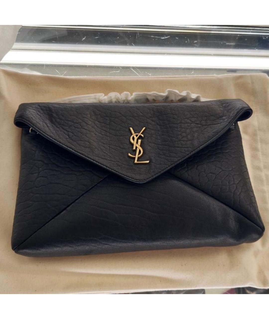 SAINT LAURENT Черная кожаная сумка через плечо, фото 6