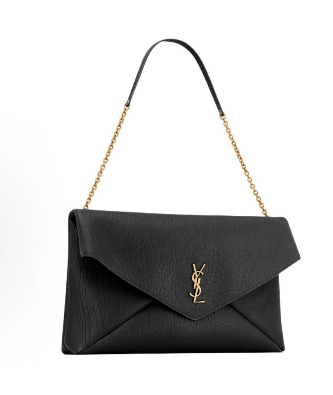 SAINT LAURENT Черная кожаная сумка через плечо, фото 2