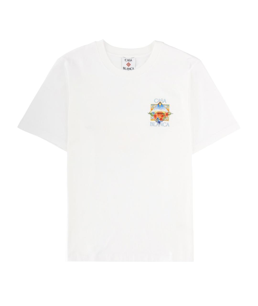 CASABLANCA Белая хлопковая футболка, фото 1