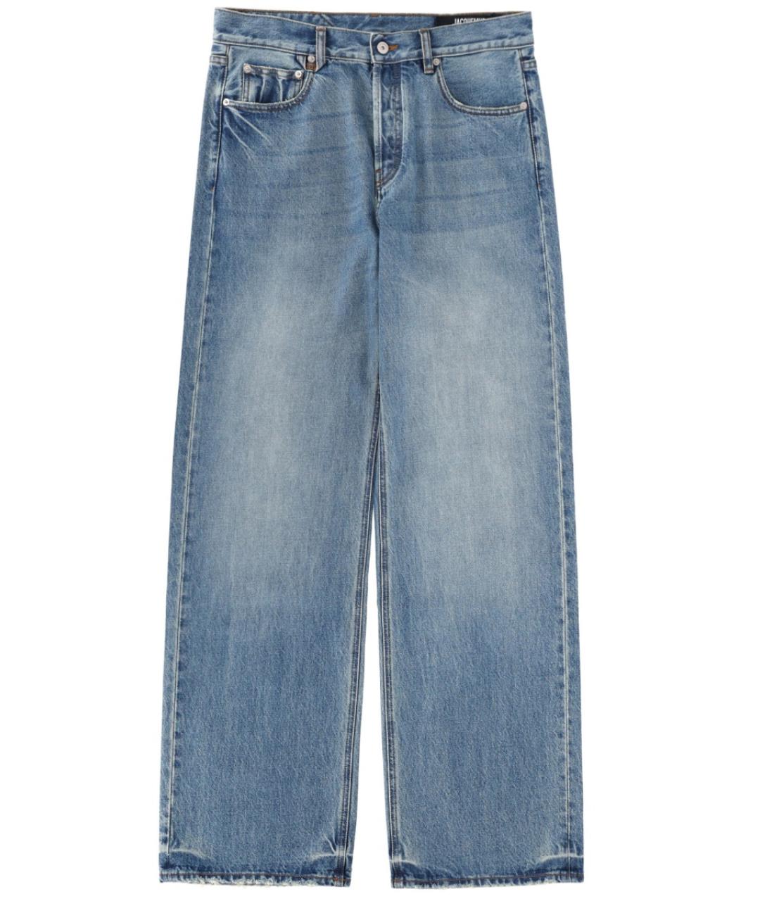 JACQUEMUS Синие хлопковые прямые джинсы, фото 1