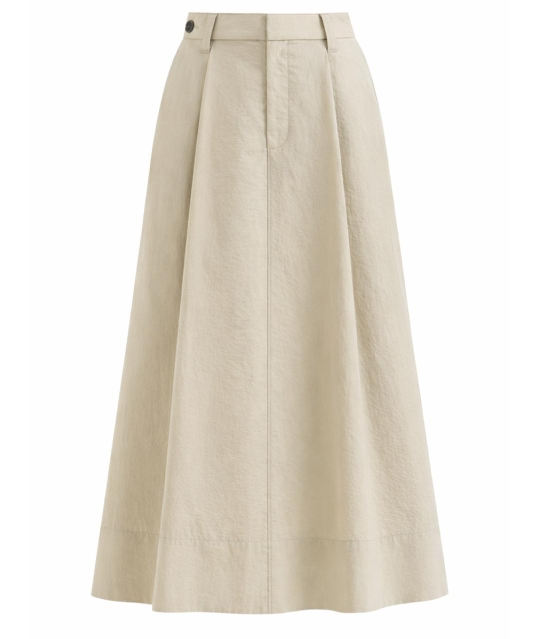 BRUNELLO CUCINELLI Бежевая хлопковая юбка миди, фото 1