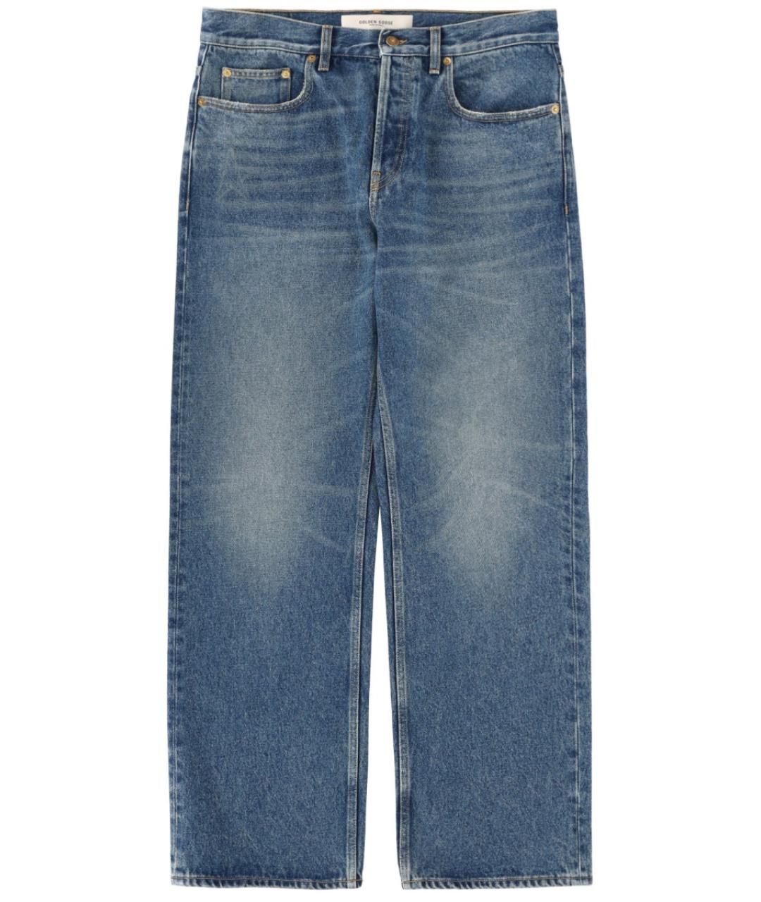 GOLDEN GOOSE DELUXE BRAND Синие хлопковые прямые джинсы, фото 1