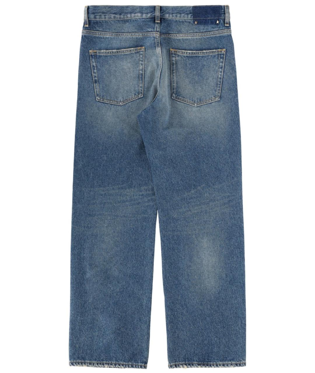 GOLDEN GOOSE DELUXE BRAND Синие хлопковые прямые джинсы, фото 2