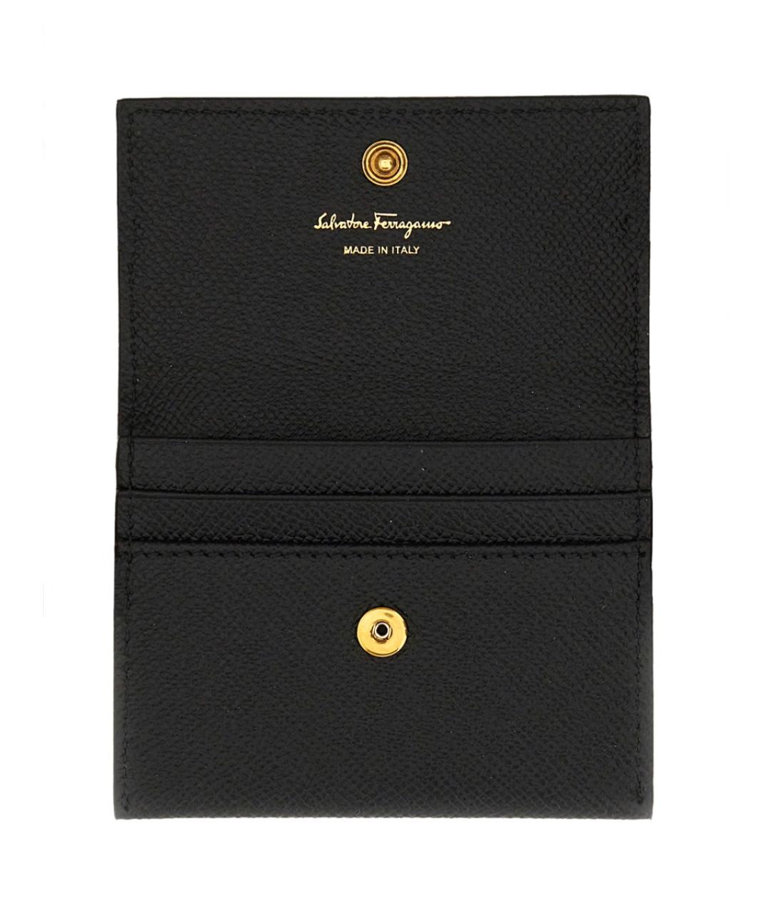 FERRAGAMO Черный кожаный кошелек, фото 2