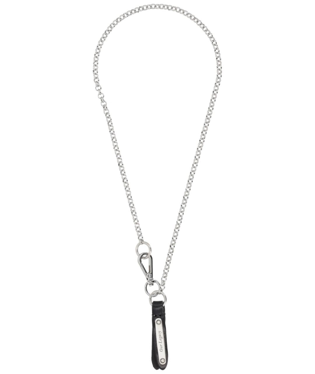 OUR LEGACY Серебряная кожаная цепочка/подвеска, фото 1