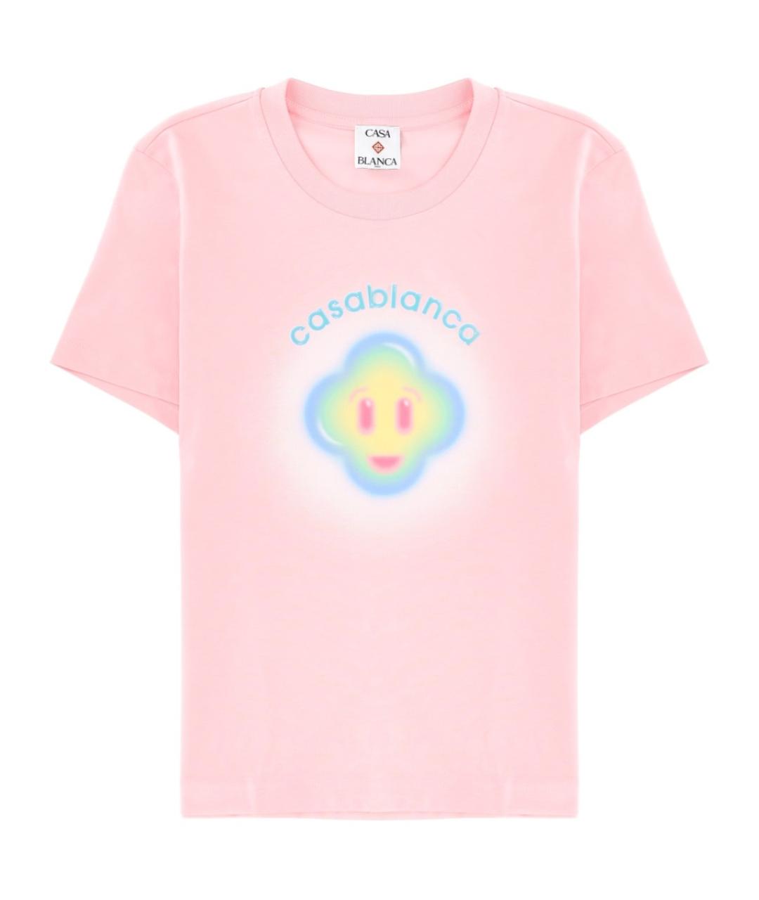 CASABLANCA Розовая хлопковая футболка, фото 1