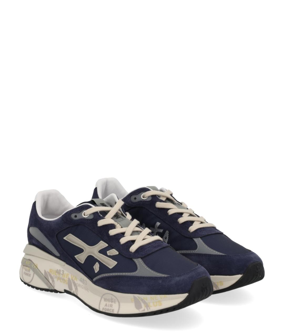 PREMIATA Синие кожаные низкие кроссовки / кеды, фото 2