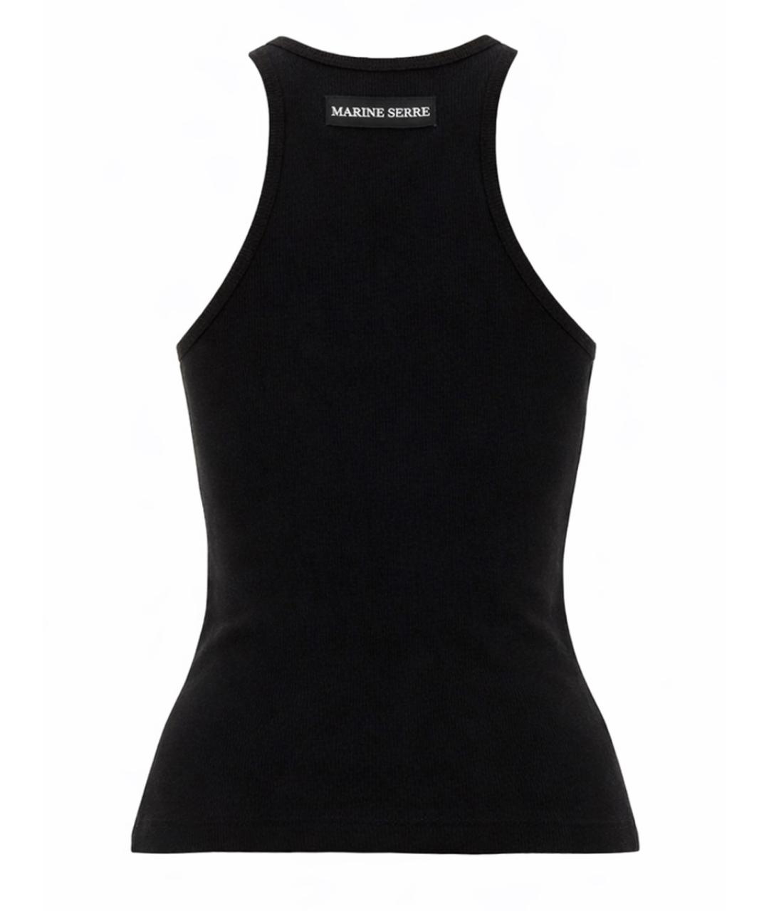 MARINE SERRE Черная хлопковая майка, фото 6