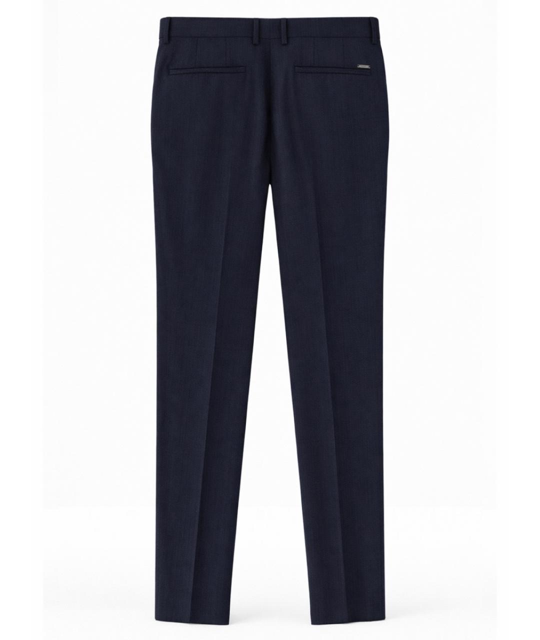 HUGO BOSS Синие шерстяные повседневные брюки, фото 2