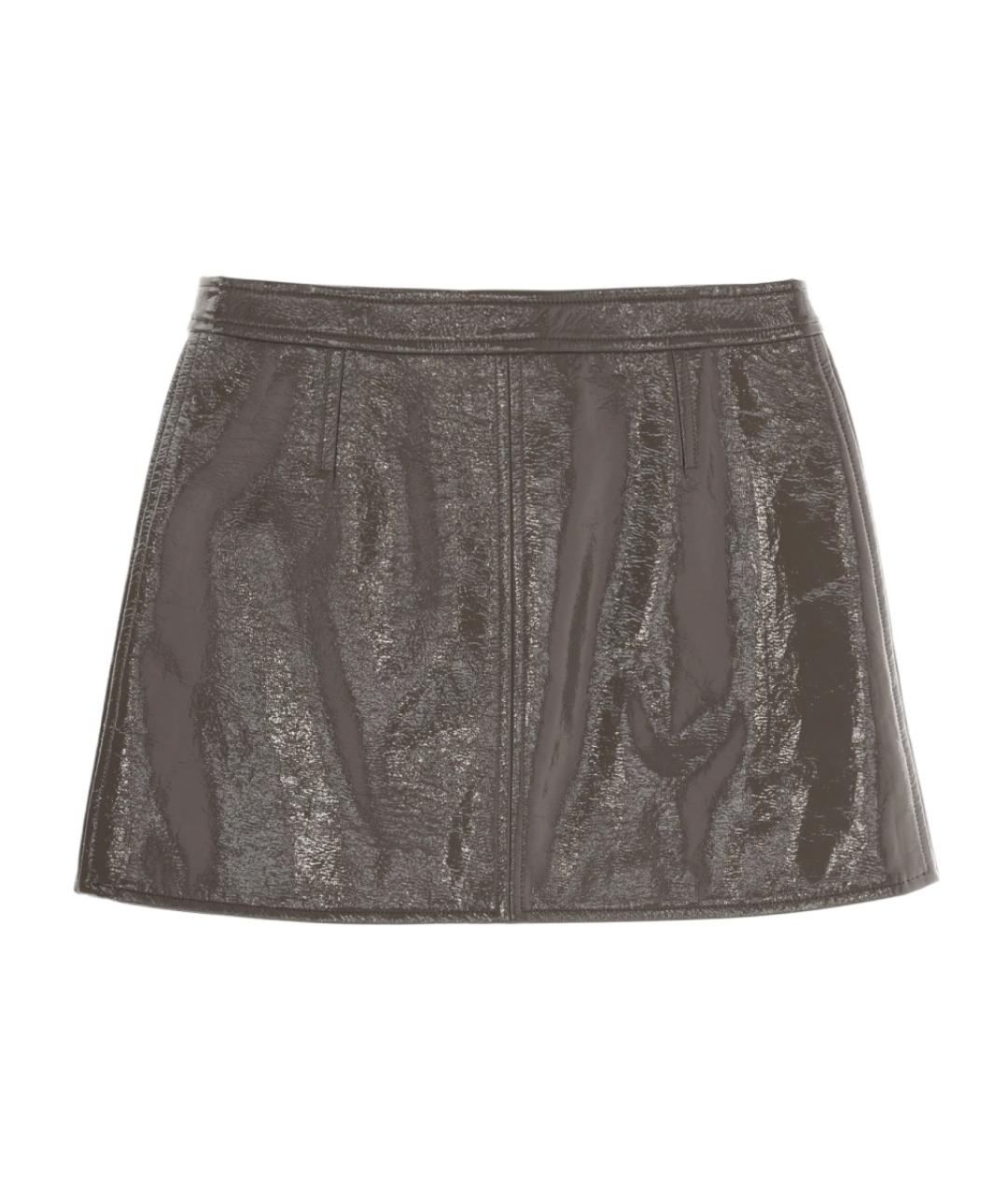 COURREGES Коричневая хлопковая юбка мини, фото 2