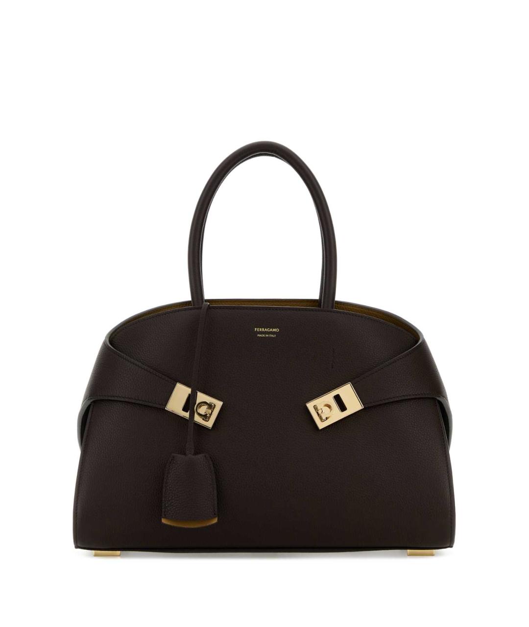 FERRAGAMO Коричневая кожаная сумка тоут, фото 1