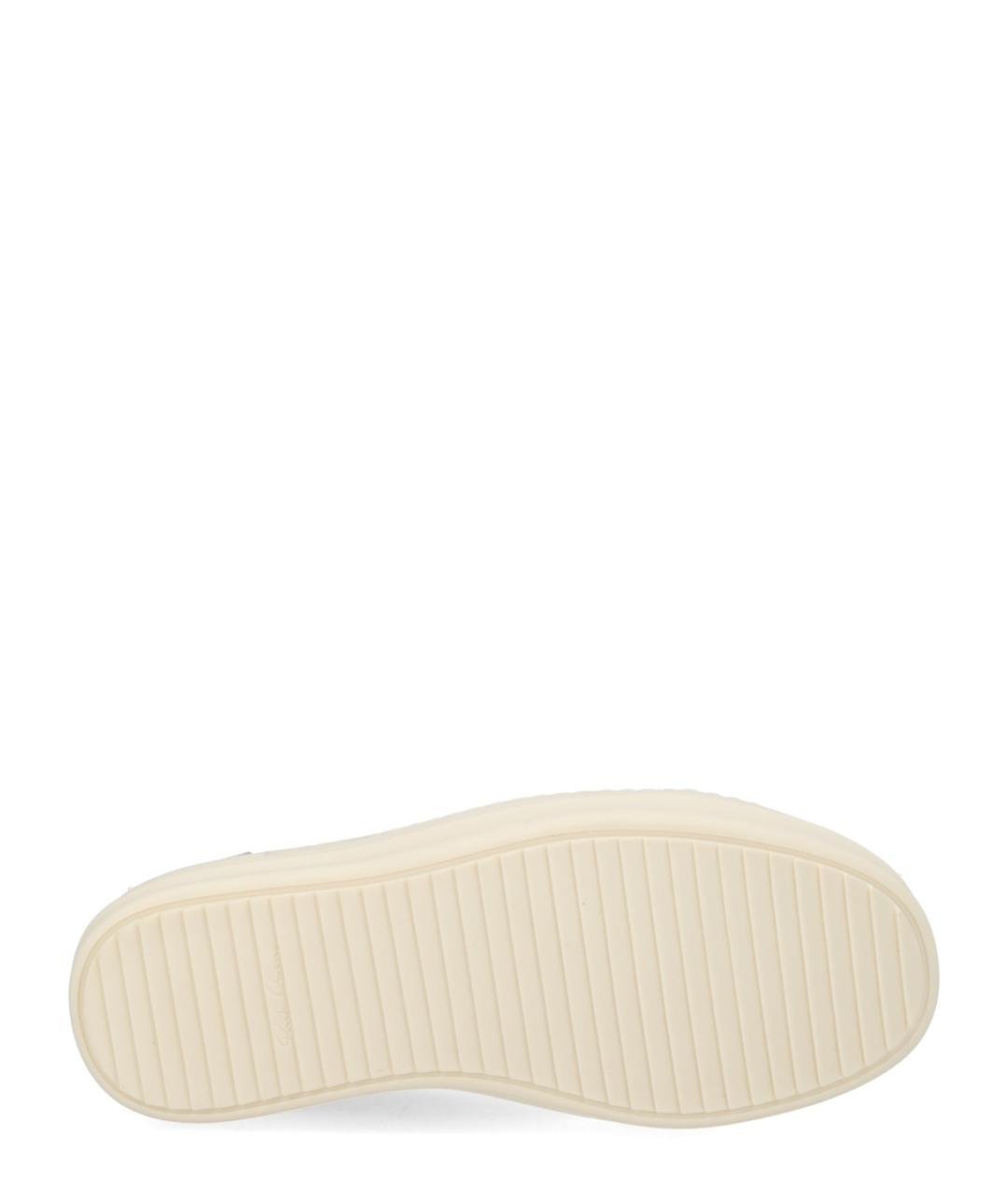 RICK OWENS Бежевые кожаные кеды, фото 6