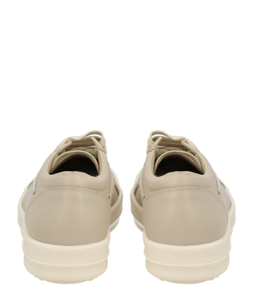 RICK OWENS Бежевые кожаные кеды, фото 4