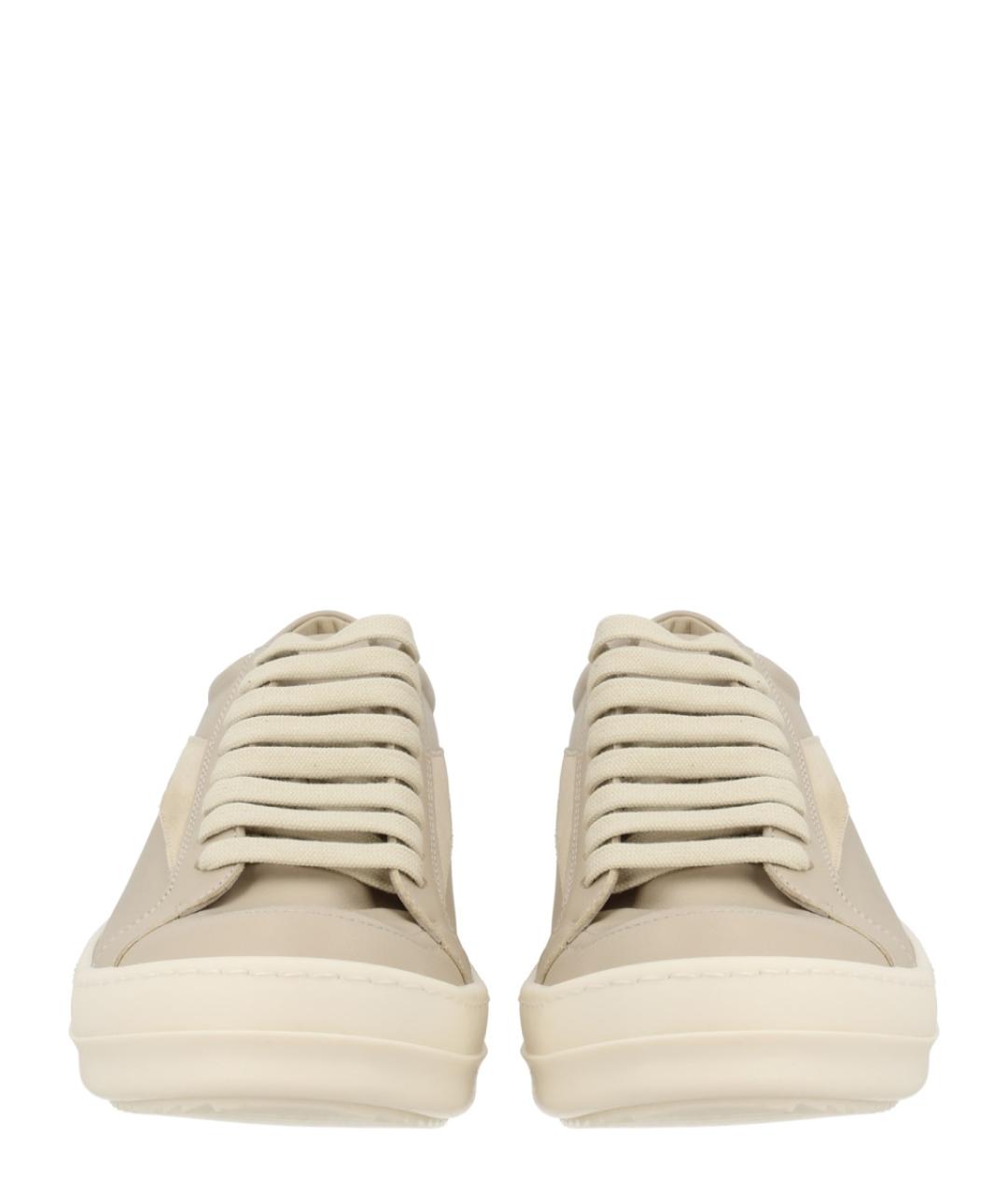 RICK OWENS Бежевые кожаные кеды, фото 3