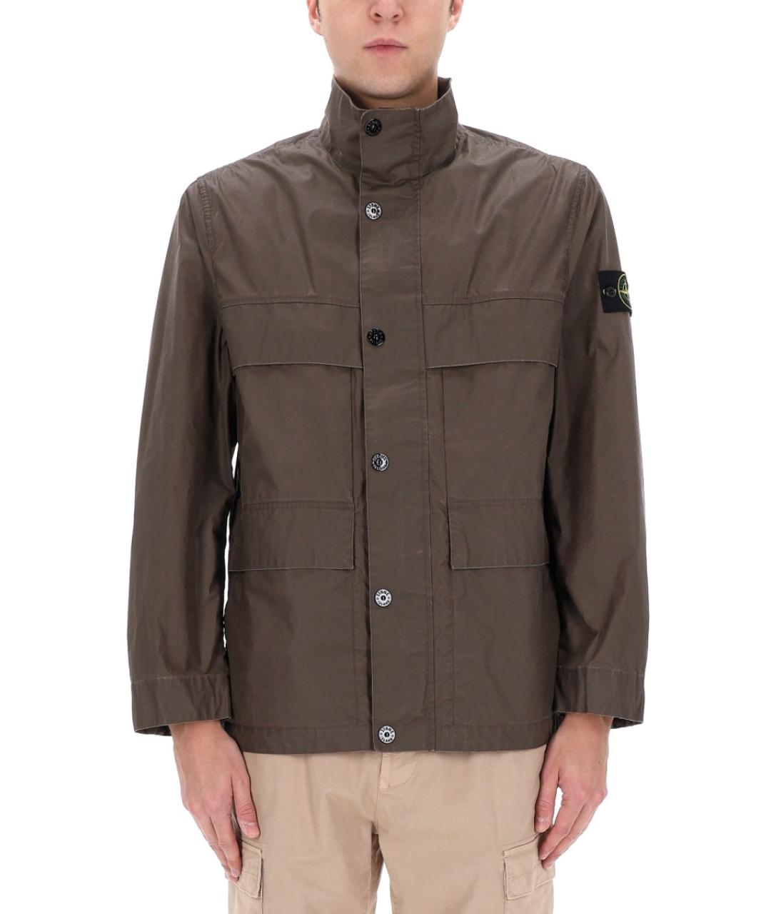 STONE ISLAND Коричневая полиэстеровая куртка, фото 3