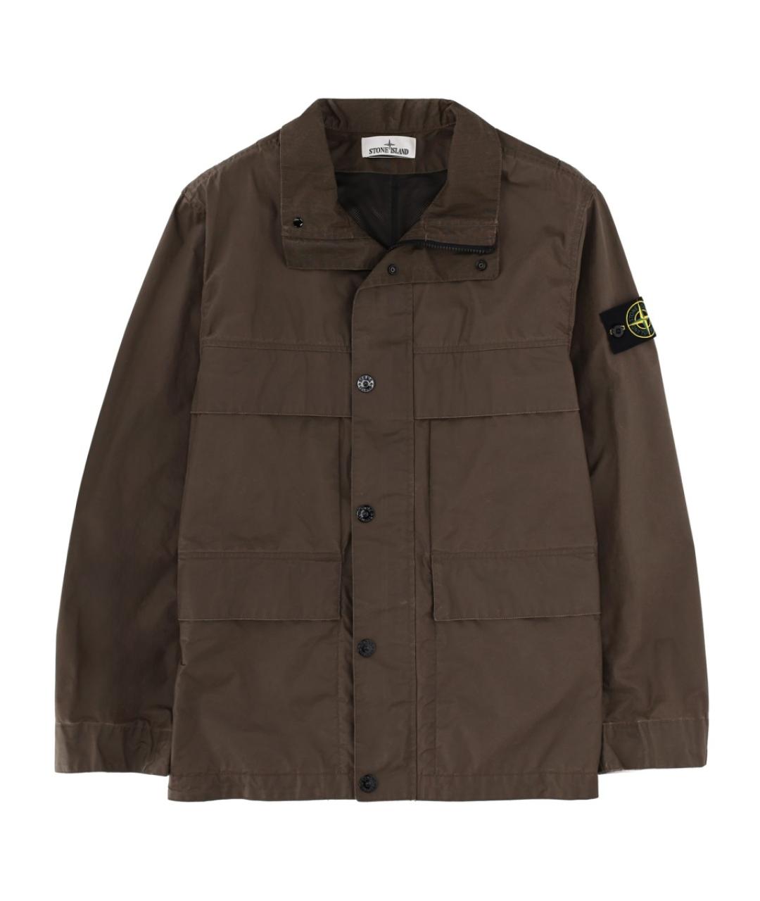 STONE ISLAND Коричневая полиэстеровая куртка, фото 1