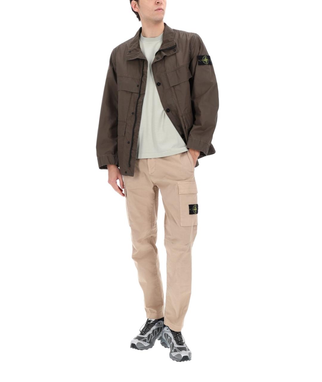 STONE ISLAND Коричневая полиэстеровая куртка, фото 5