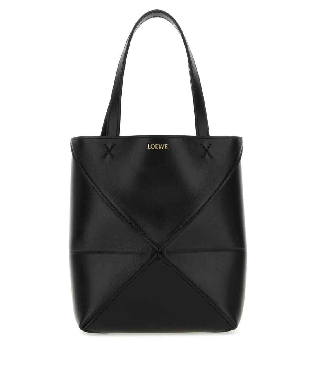 LOEWE Черная кожаная сумка тоут, фото 1