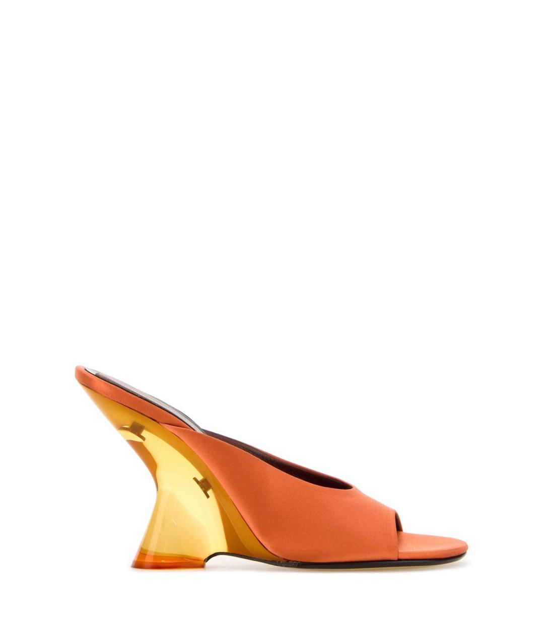 DRIES VAN NOTEN Оранжевое кожаные мюли, фото 1