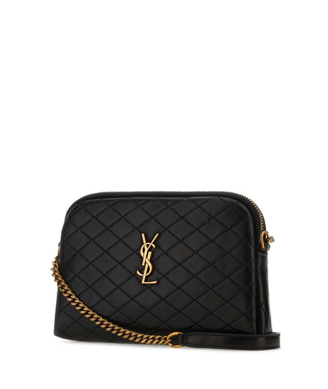 SAINT LAURENT Черная кожаная сумка через плечо, фото 2