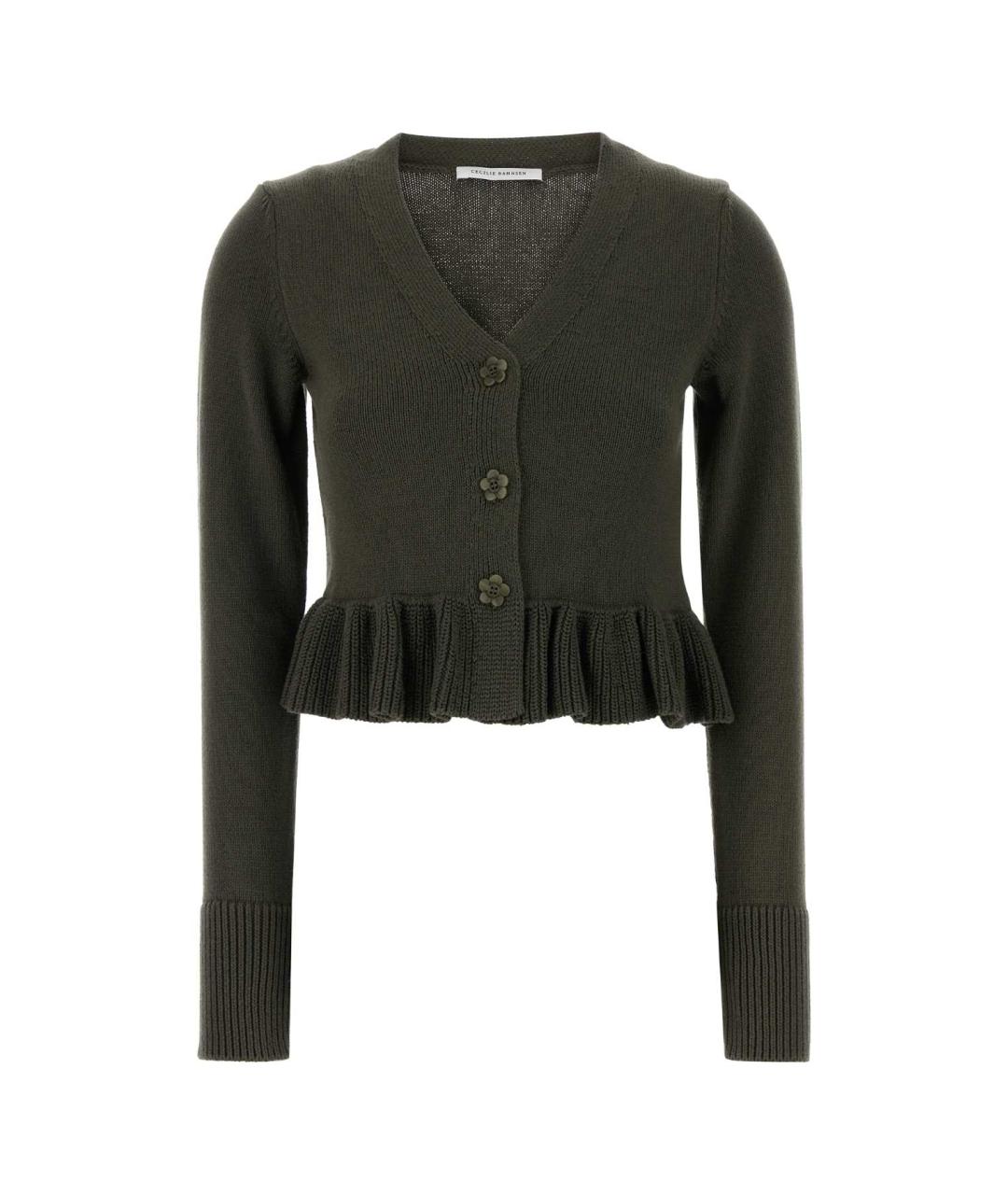 CECILIE BAHNSEN Зеленый хлопковый кардиган, фото 1