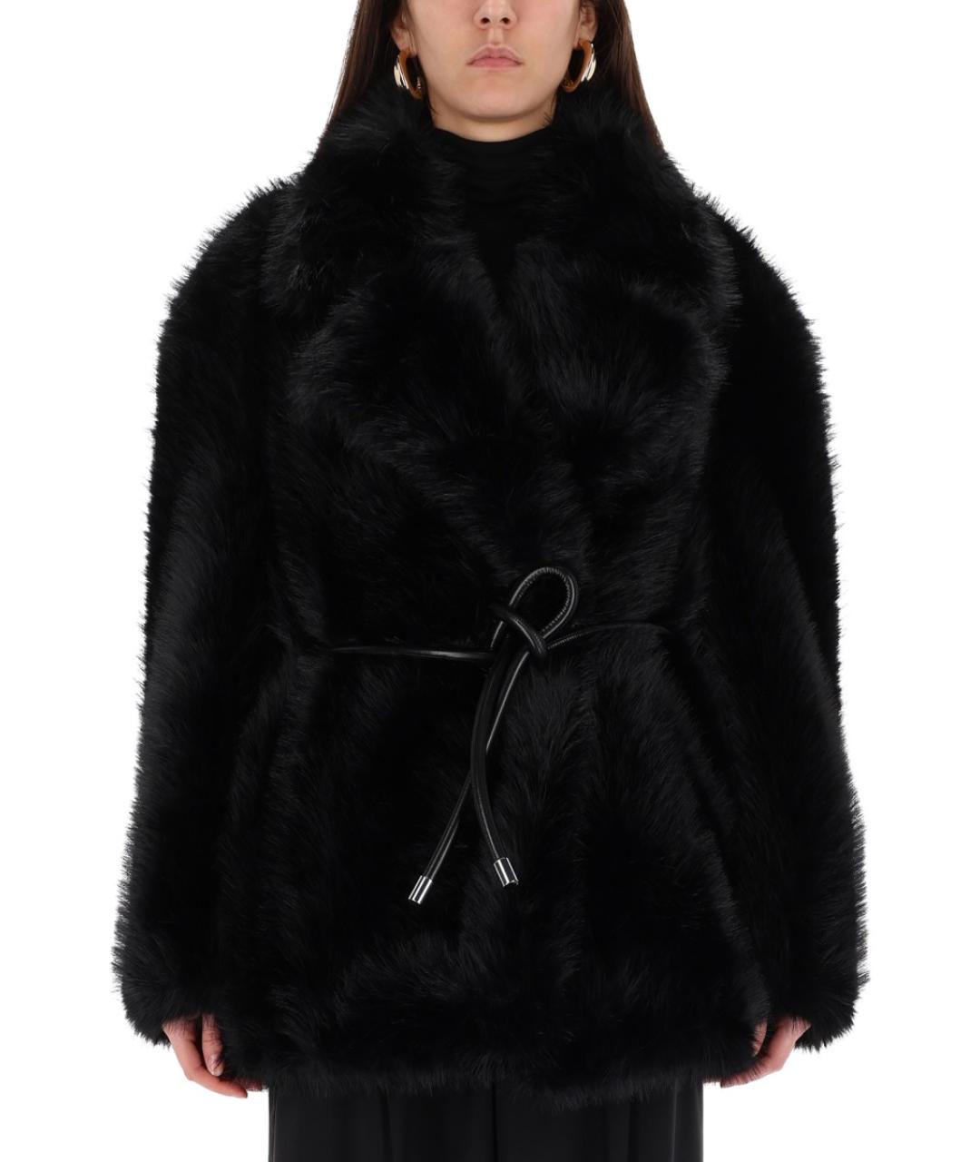 SPORTMAX Черная полиэстеровая шуба, фото 1