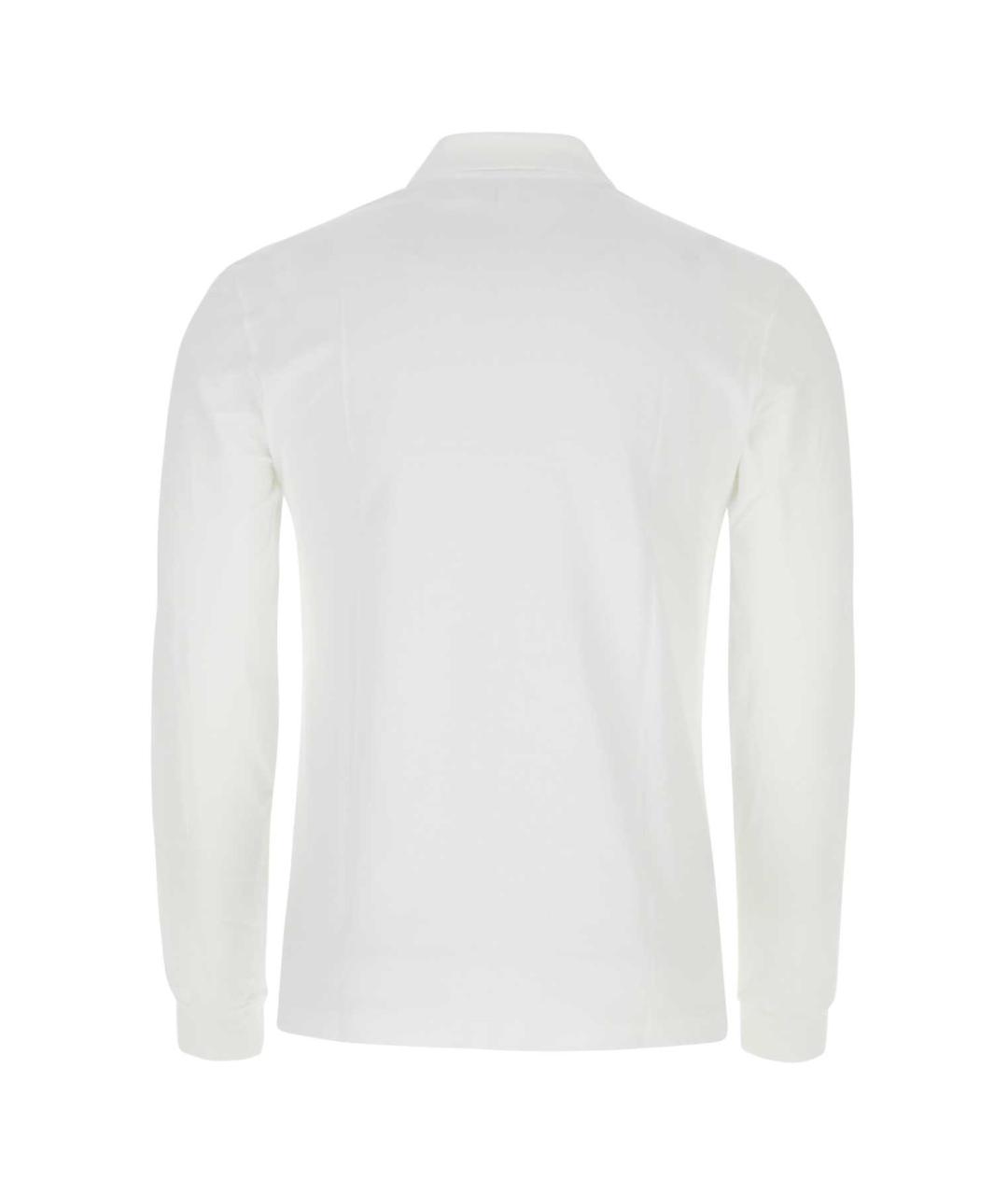 LACOSTE Белое хлопковое поло с длинным рукавом, фото 2